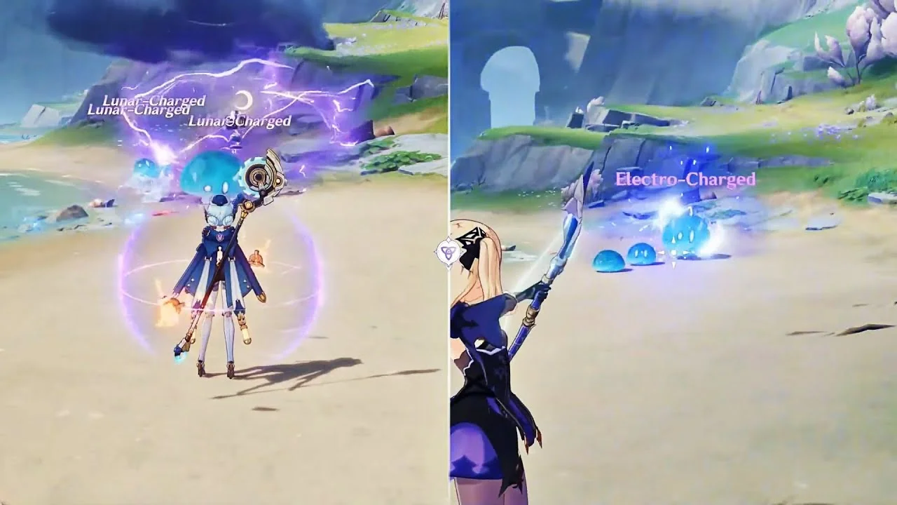 При наличие Коломбины в отряде любая реакция с вышеупомянутыми элементами преващается в Лунную реакцию.